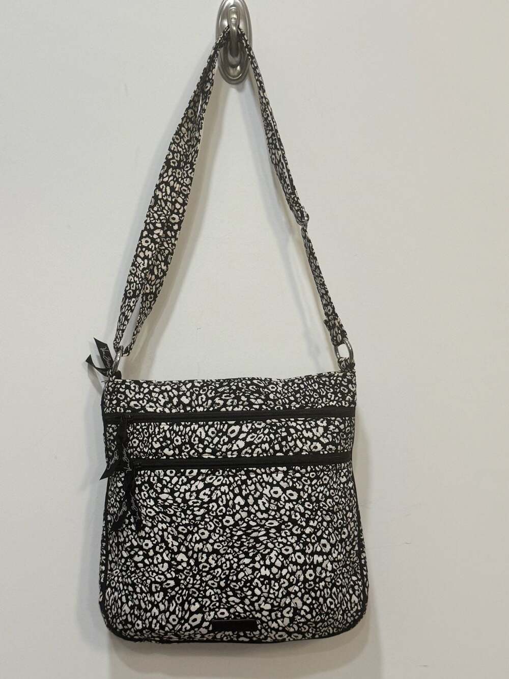 Vera Bradley Camocat Black & White Hipster Crossbody Shoulder Bag